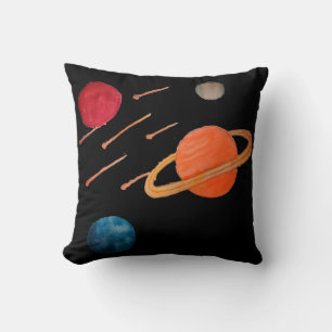 Shooting stars in space throw pillow