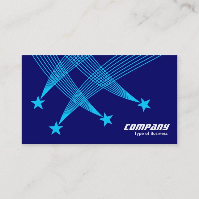 Shooting Stars - Light Blue on Dark Blue 000066 Business Card (Front)