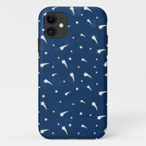 Shooting Stars Navy Blue Watercolor iPhone 11 Case
