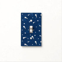 Shooting Stars Navy Blue Watercolor Light Switch Cover