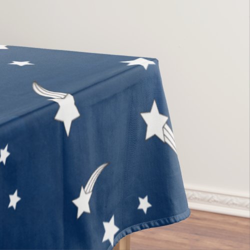 Shooting Stars Navy Blue Watercolor Tablecloth