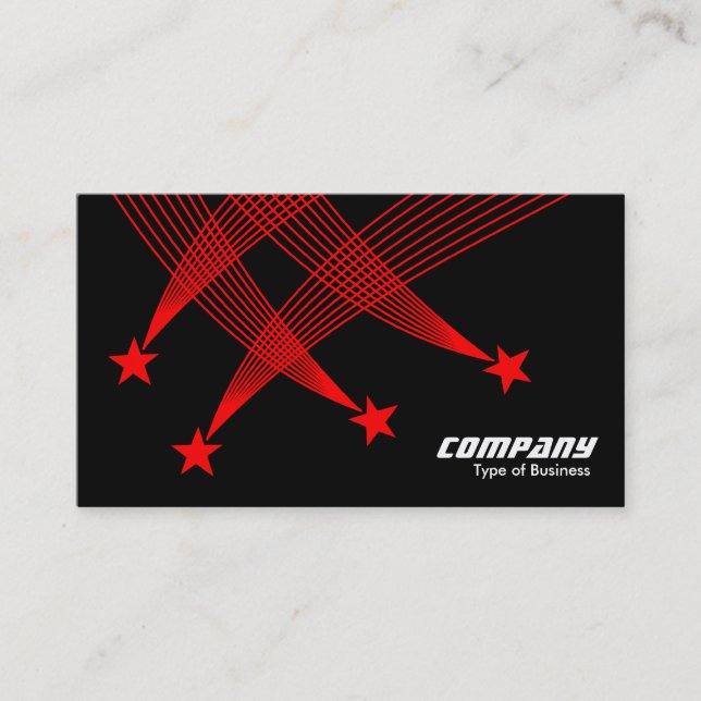 Shooting Stars - Red on Black Business Card (Front)