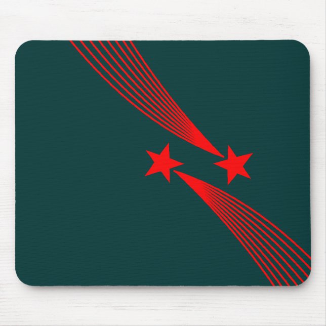 Shooting Stars - Red on Dark Green 003333 Mouse Pad (Front)