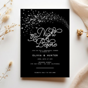 Shooting Stars The Night Before Rehearsal Dinner Invitation