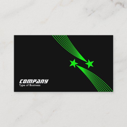 Shooting Stars v2 - Green on Black Business Card Template
