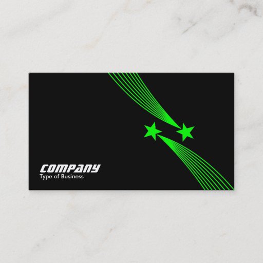 Customizable Shooting Stars v2 - Green on Black Business Card Template
