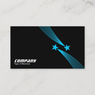 Shooting Stars v2 - Light Blue on Black Business Card