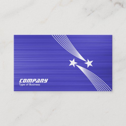 Shooting Stars v2 _ White on Blue Texture Business Card
