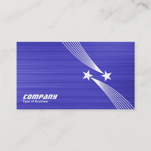 Shooting Stars v2 - White on Blue Texture Business Card (Front)