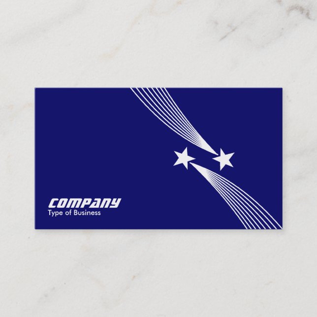 Shooting Stars v2 - White on Dark Blue 000066 Business Card (Front)