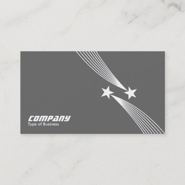 Shooting Stars v2 - White on Gray 666666 Business Card (Front)