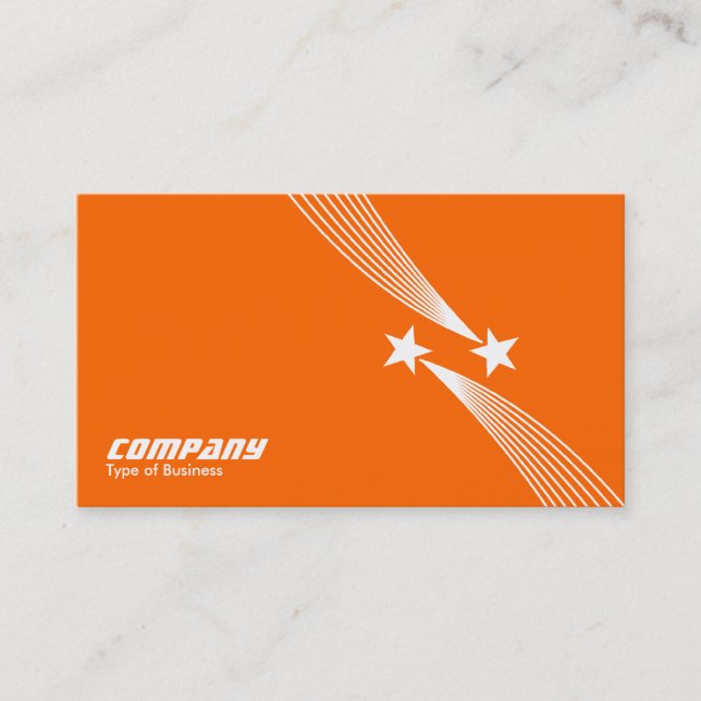 Shooting Stars v2 - White on Orange Business Card (Front)