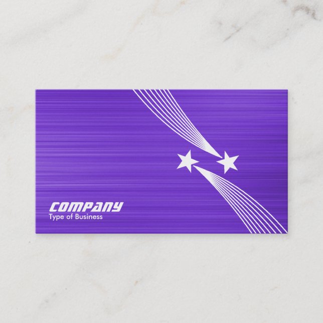 Shooting Stars v2 - White on Purple Texture Business Card (Front)
