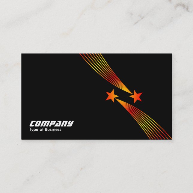 Shooting Stars v2 - Yellow and Red on Black v2 Business Card (Front)