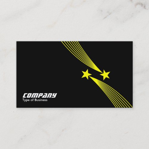 Shooting Stars v2 - Yellow on Black Business Card Template