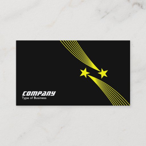 Customizable Shooting Stars v2 - Yellow on Black Business Card Template