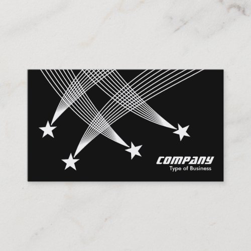 Shooting Stars - White on Black Business Cards