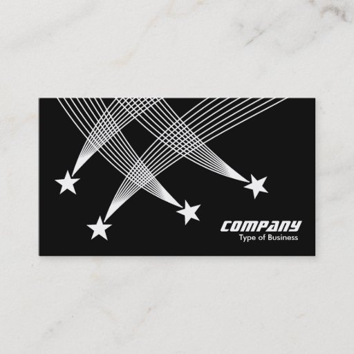 Customizable Shooting Stars - White on Black Business Cards