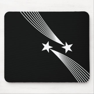 Shooting Stars - White on Black Mouse Pad