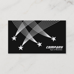Shooting Stars - White on Black (Two Tone) (Gold) Business Card