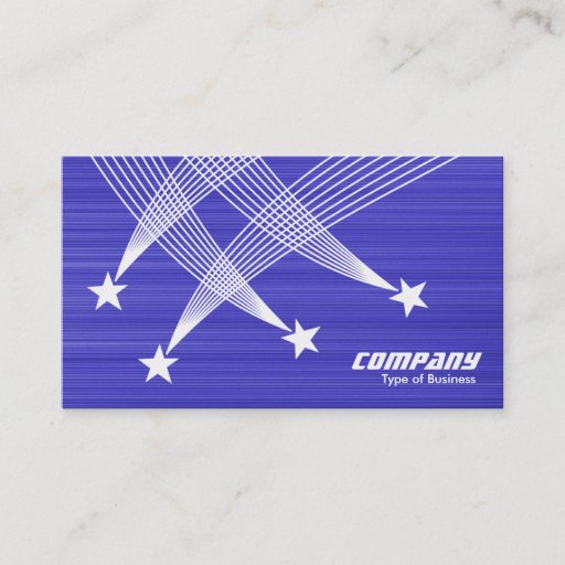 Customizable Shooting Stars - White on Brushed Blue Business Cards