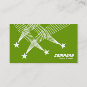 Shooting Stars - White on Green 669900 Business Card