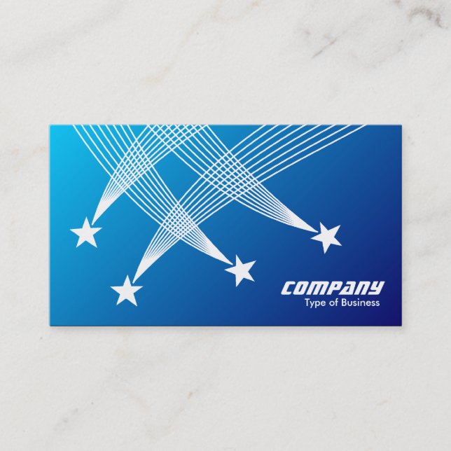 Shooting Stars - White on Shaded Blue Business Card (Front)