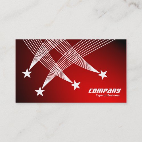 Shooting Stars _ White on Spotlit Red Business Card