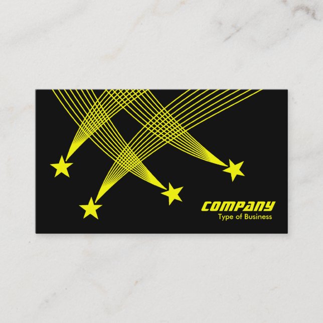 Shooting Stars - Yellow on Black Business Card (Front)