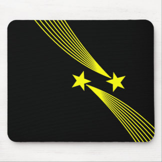 Shooting Stars - Yellow on Black Mouse Pad