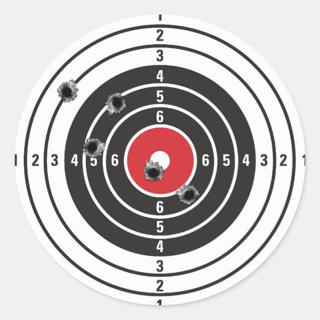Shooting Target Classic Round Sticker (Front)