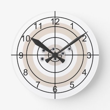 Shooting Target Gun Lover Gift Round Clock