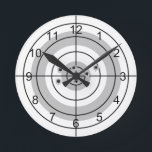 Shooting Target Gun Lover Gift Round Clock<br><div class="desc">This design was created though digital art. It may be personalized in the area provide or customizing by choosing the click to customize further option and changing the name, initials or words. You may also change the text color and style or delete the text for an image only design. Contact...</div>