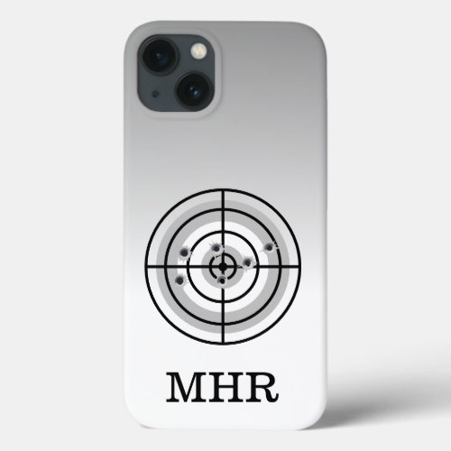 Shooting Target Gun Lover Monogram  iPhone 13 Case