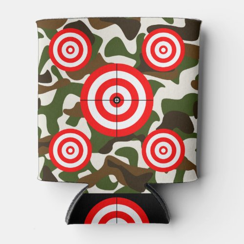 Shooting Targets On Camouflage Hunting Sportsman  Can Cooler