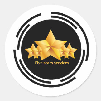 shop accessories five stars services classic round sticker