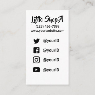 Shop / Artist / Social Network Icons Business Card