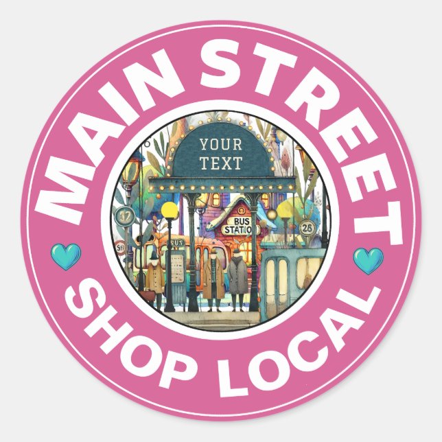 SHOP LOCAL  CLASSIC ROUND STICKER (Front)