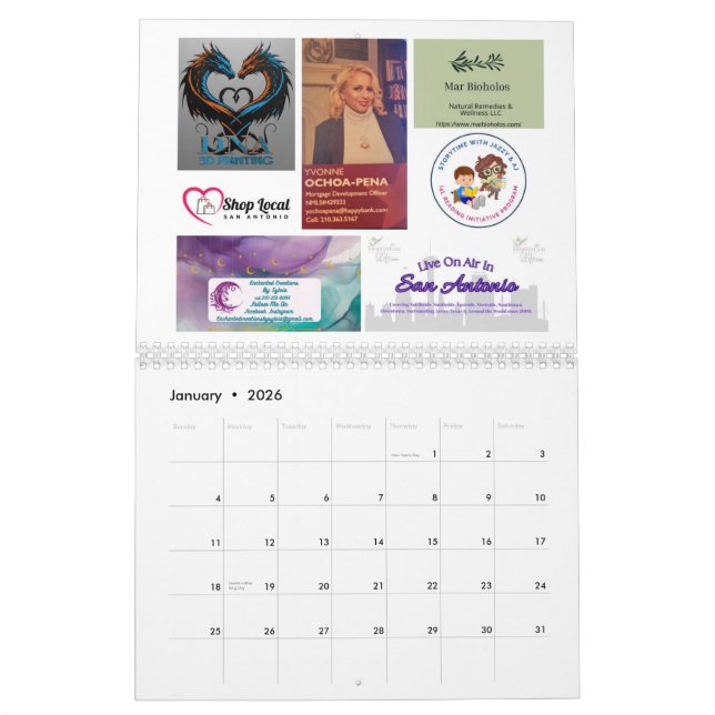 Shop Local San Antonio 2026 Calendar (Jan 2026)