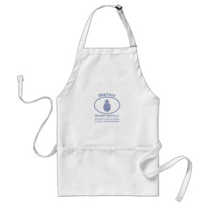Shop Local, Shop Small blue pineapple Adult Apron