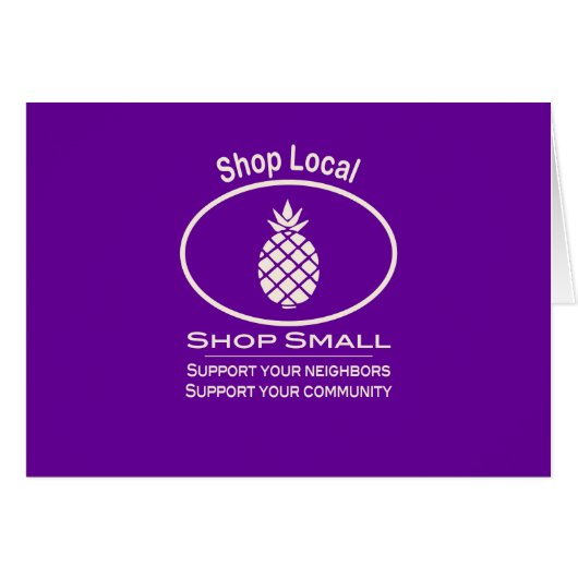 Shop Local, Shop Small cream pineapple Cards (Front Horizontal)