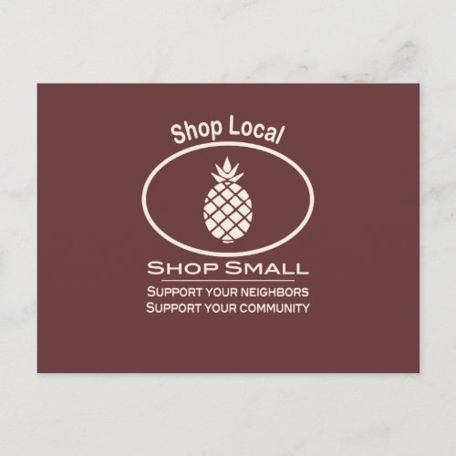 Shop Local Shop Small cream pineapple Postcard