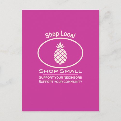 Shop Local Shop Small cream pineapple Postcard