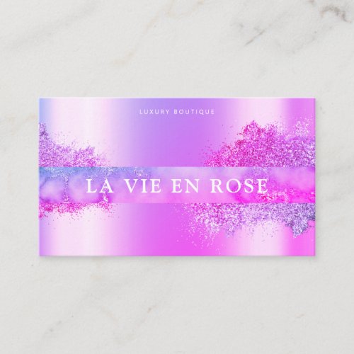 Shop Modern Purple Pink Elegant Glitter boutique Business Card
