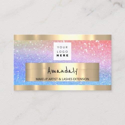  Shop QR CODE Logo Holographic Rainbow Business Card