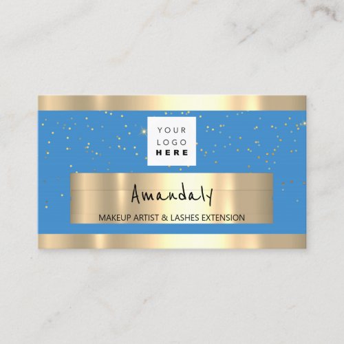  Shop QR CODE Logo Light Blue And Stars Business Card