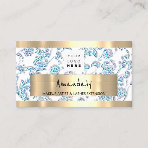  Shop QR CODE Logo Metallic Flower Business Card