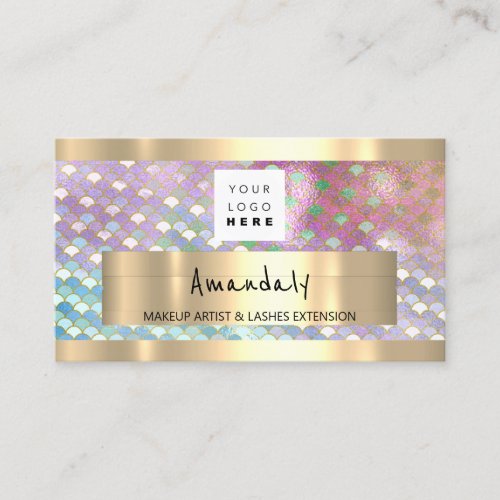  Shop QR CODE Logo Metallic Rainbow Business Card