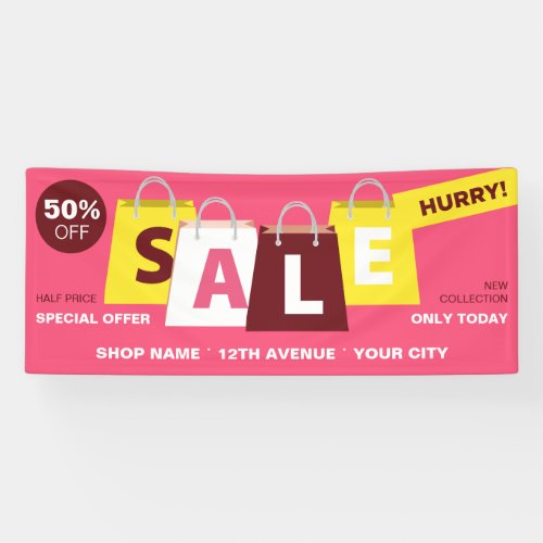 Shop Sale Discount Professional Marketing Banner - Modern, eye catching shop sale discount banner with bright colors. Perfect for professional commerce promotions. It is fully customizable, so you can add your own details.