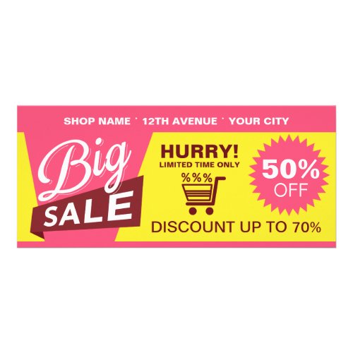 Shop Sale Discount Professional Marketing Flyer Rack Card